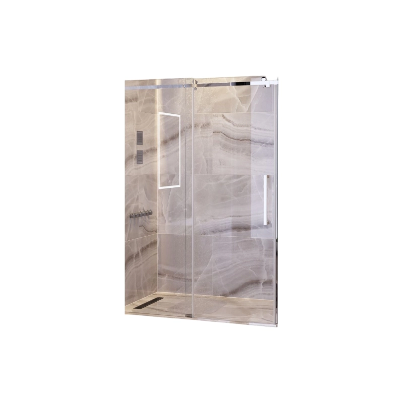 Душевая дверь-купе Vector 3 140-150, закаленное стекло 8 мм, хром, УТ000086732