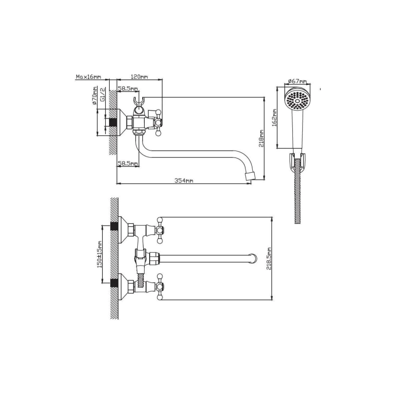 Смеситель Diadonna д/ванны D220-65