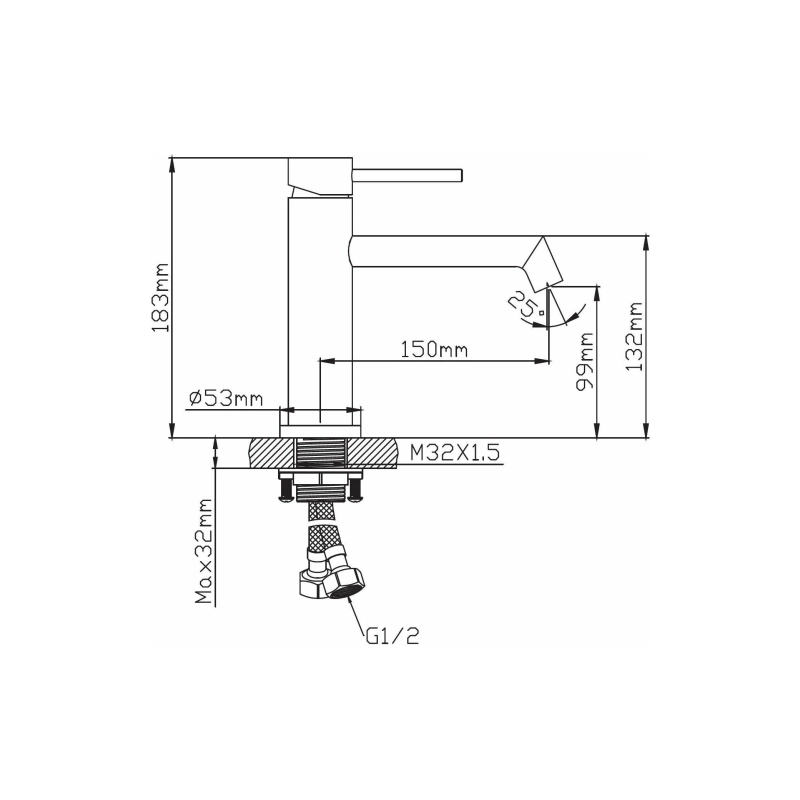 Смеситель Diadonna д/раковины D234-10S