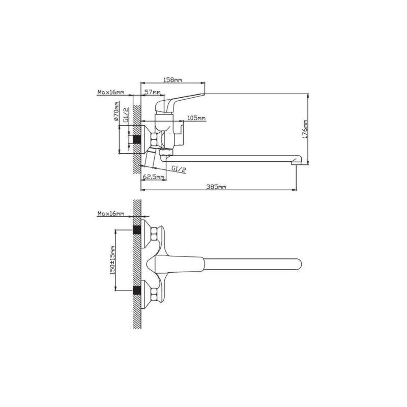 Смеситель Diadonna универс. с прям. поворотным изливом D80-222141