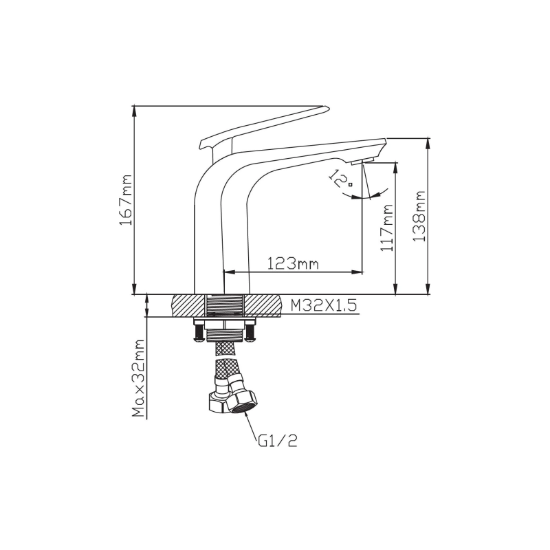 Смеситель Diadonna д/раковины D86-110137BL