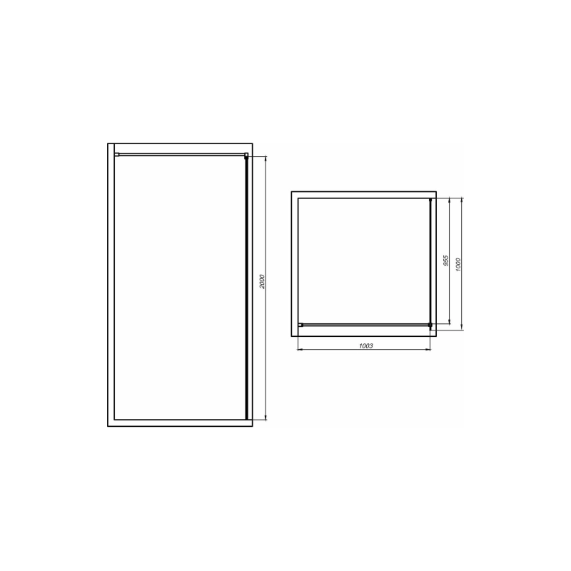 Душевая перегородка Walk-in 100 без нижнего профиля (с аксессуарами), б/поддона, хром, УТ000098481