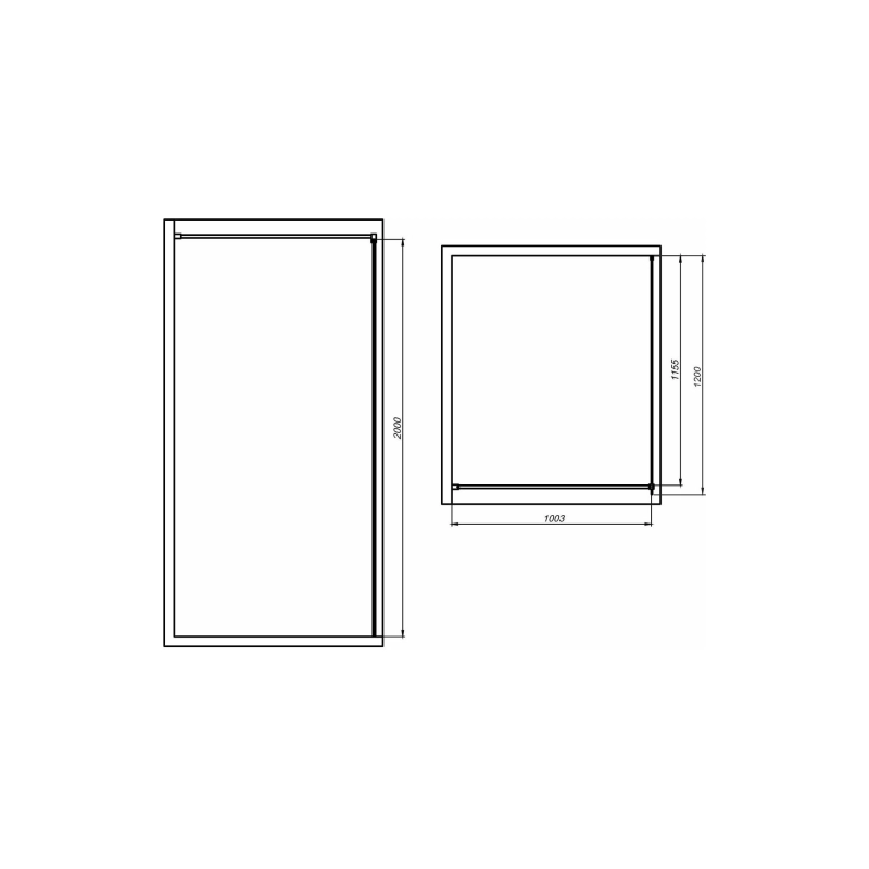 Душевая перегородка Walk-in 120 без нижнего профиля (с аксессуарами), б/поддона, хром, УТ000098685