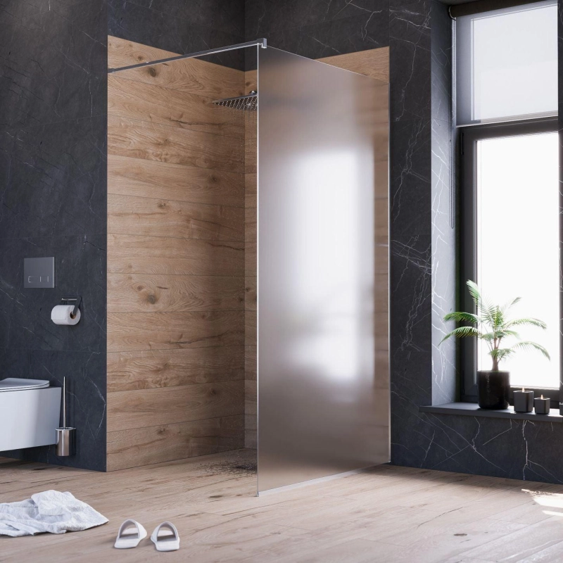 Душевая перегородка Walk-in 90 матовое (с аксессуарами), б/поддона, хром, УТ000103437