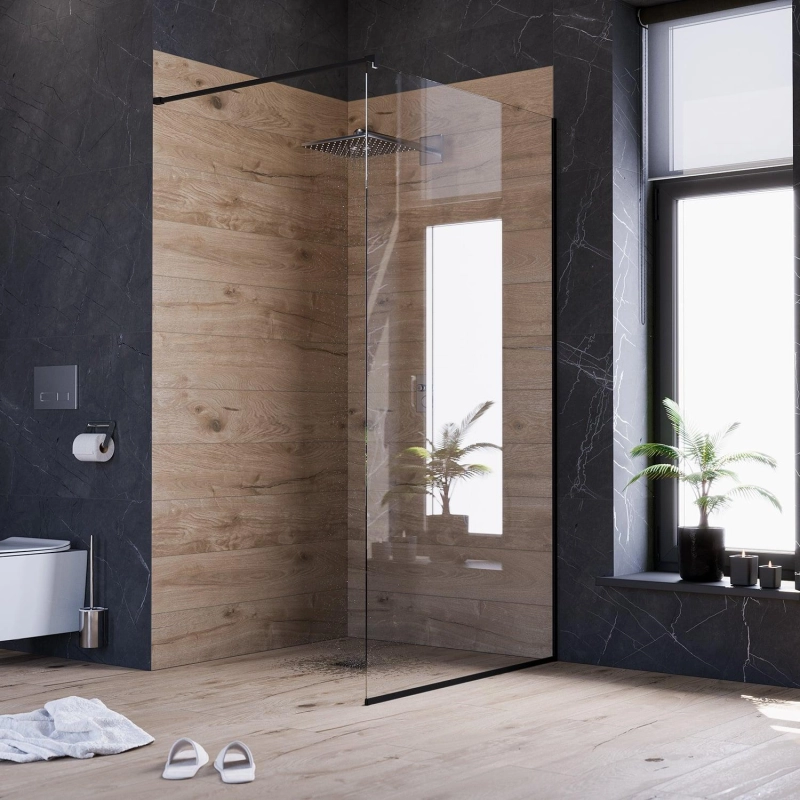 Душевая перегородка Walk-in 110 Черный (с аксессуарами), б/поддона, черный, УТ000084194