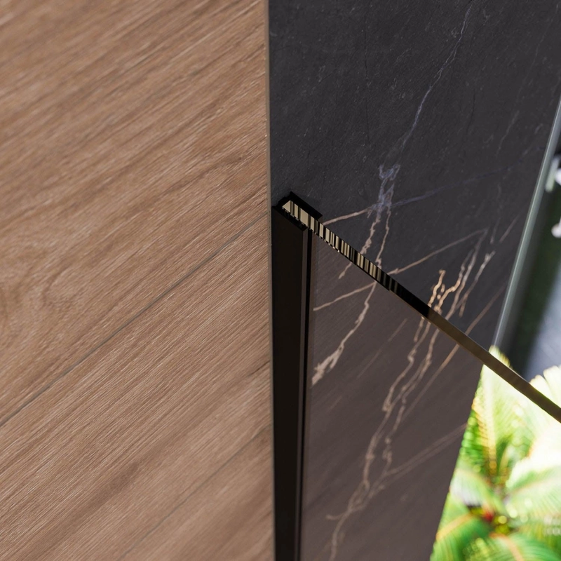 Душевая перегородка Walk-in 90 Черный (с аксессуарами), б/поддона, черный, УТ000084192