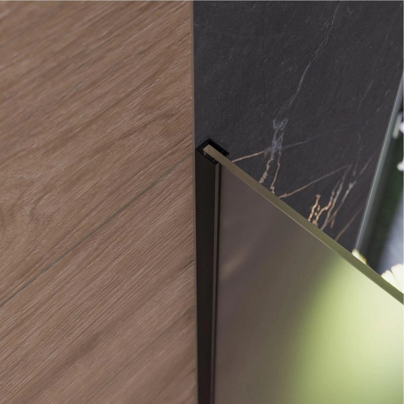 Душевая перегородка Walk-in 90 Черный матовое (с аксессуарами), б/поддона, черный, УТ000103860