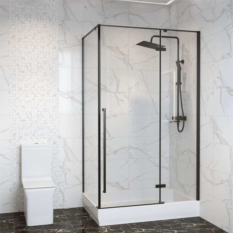 Душевое ограждение VOG Black 90х120 см, прямоугольная, б/поддона, черный, УТ000042711