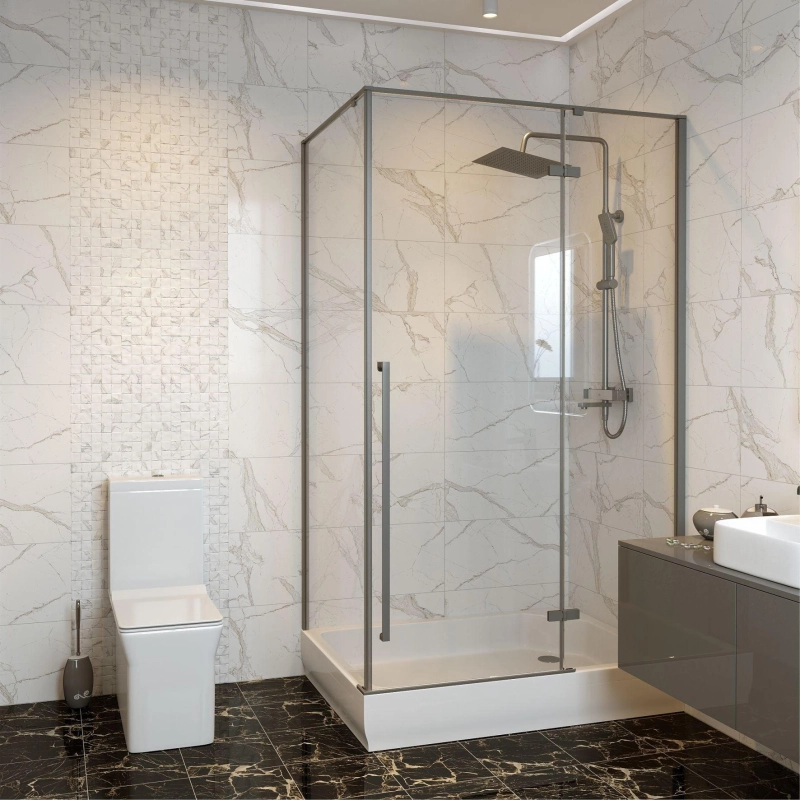 Душевое ограждение VOG Gray 90х120 см, прямоугольная, б/поддона, серый, УТ000090431