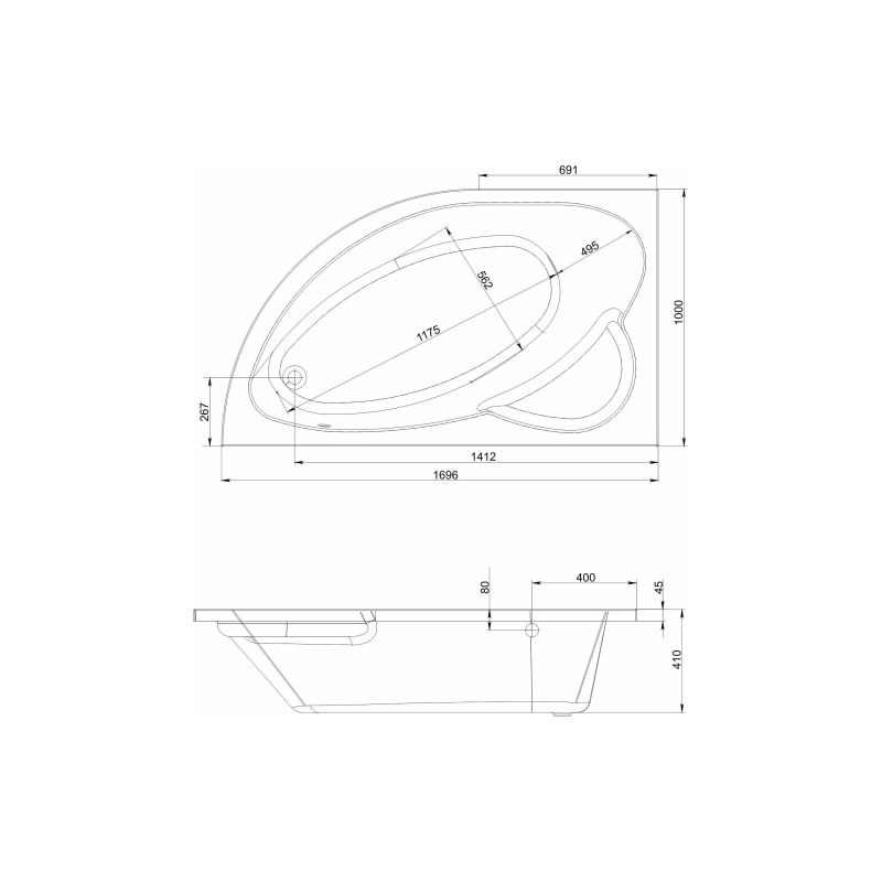 Ванна акрил. Фанагория MIRSANT 