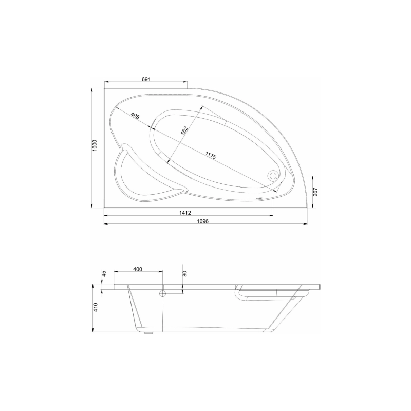 Ванна акрил. Фанагория MIRSANT 