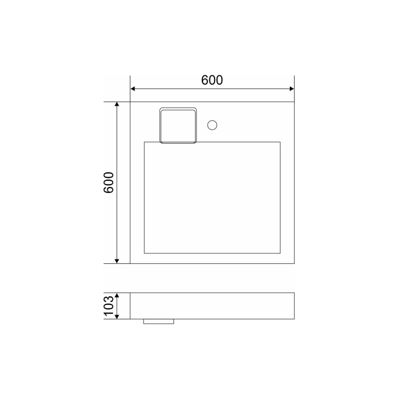 Раковина Ellen 60 подвесная, над стиральной машиной, белая, УТ000101256