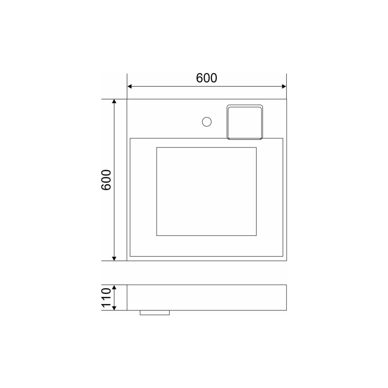 Раковина Stella 60 подвесная, над стиральной машиной, белая, УТ000101257