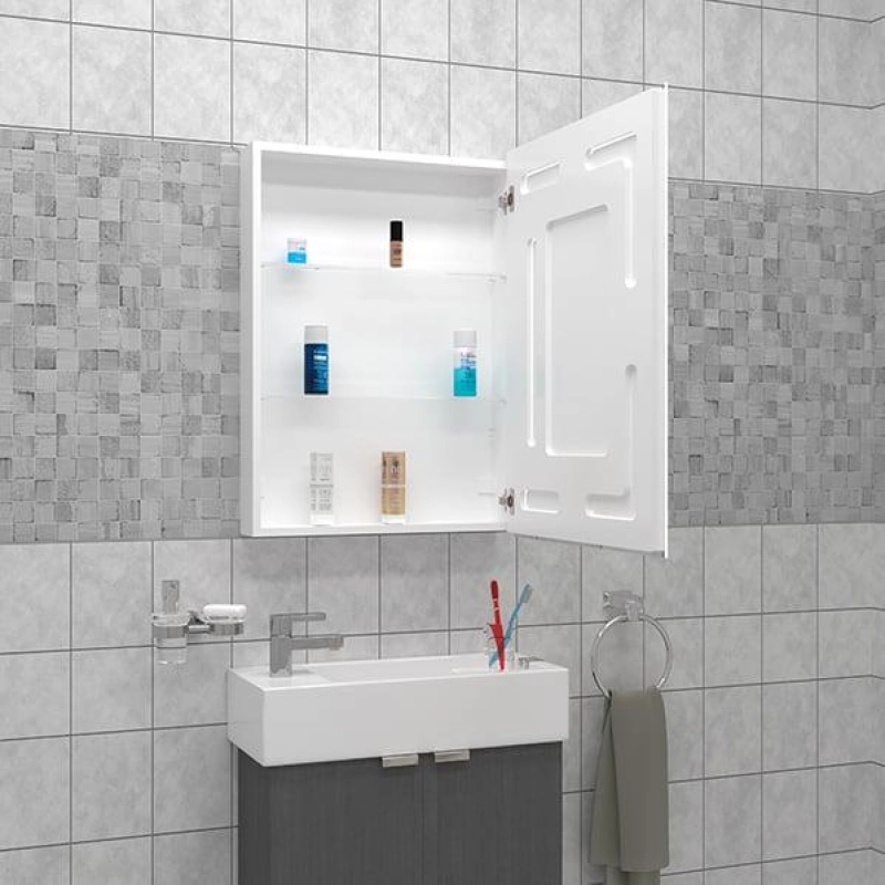 Зеркало-шкаф Arena 60/1, 600х800 (ШВ) сенсор.выкл., светодиод.подсветка, левый, УТ000073258