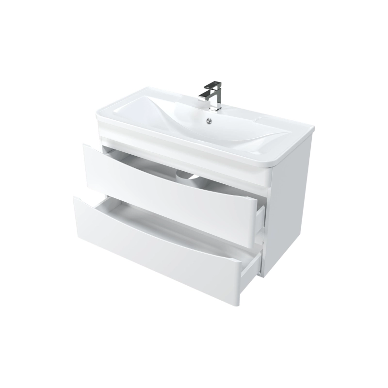 Тумба Bravo 100 100х45 см, подвесная, с раковиной Adel 100, белый, УТ000083513