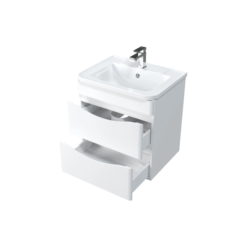 Тумба Bravo 60 60х45 см, подвесная, с раковиной Adel 60, белый, УТ000079264