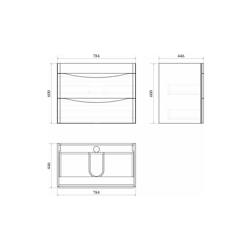 Тумба Bravo 80 80х45 см, подвесная, с раковиной Adel 80, белый, УТ000081644