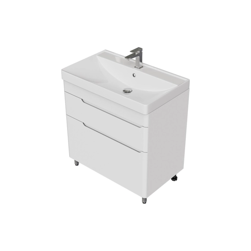 Тумба Flat 80 80х70х47 см, напольная, с раковиной Line 80, белый, УТ000100170