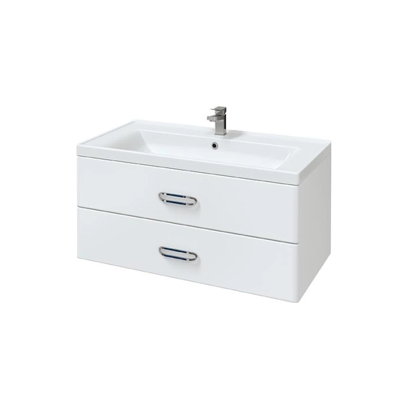 Тумба Fuji 100 99х45х52 см, подвесная, с раковиной Deep 100, белый, УТ000043899