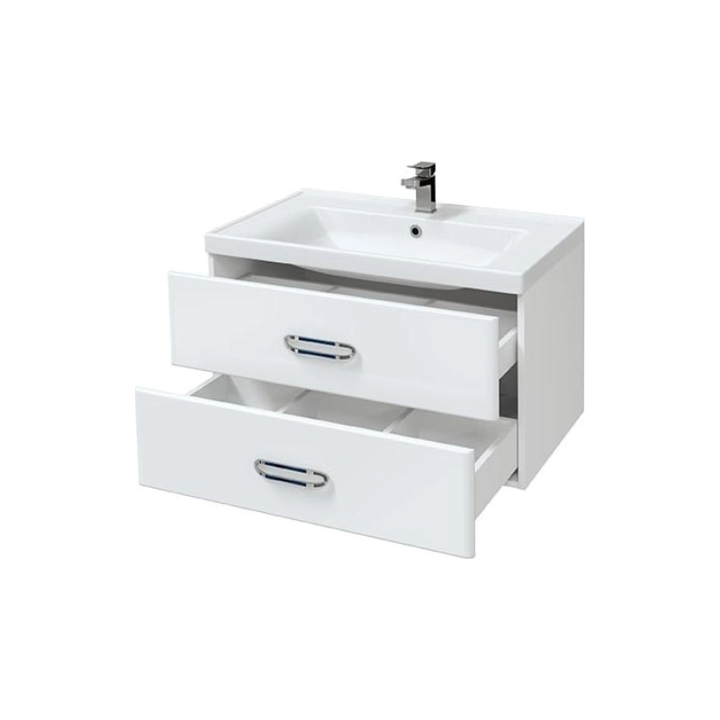 Тумба Fuji 80 80х50х50 см, подвесная, с раковиной Deep 80, белый, УТ000043815