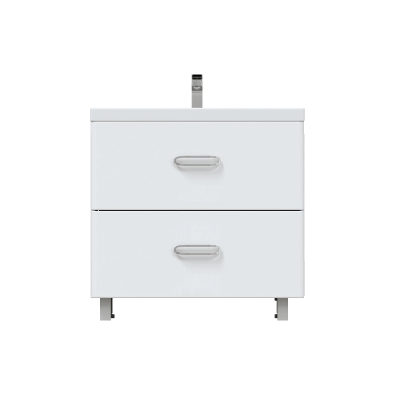 Тумба Fuji 80/2 80х70х50 см, напольная, с доводчиком, с раковиной Deep 80, белый, УТ000055592
