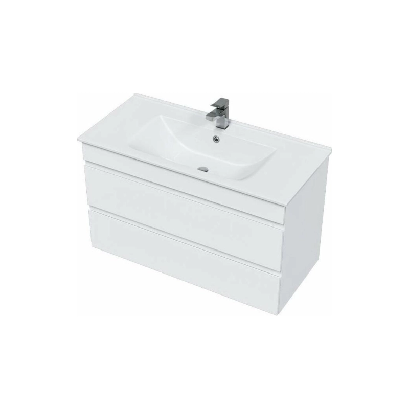 Тумба NEXT 100/2 100х60х47 см, подвесная, с раковиной NEXT 100, белый, УТ000055957