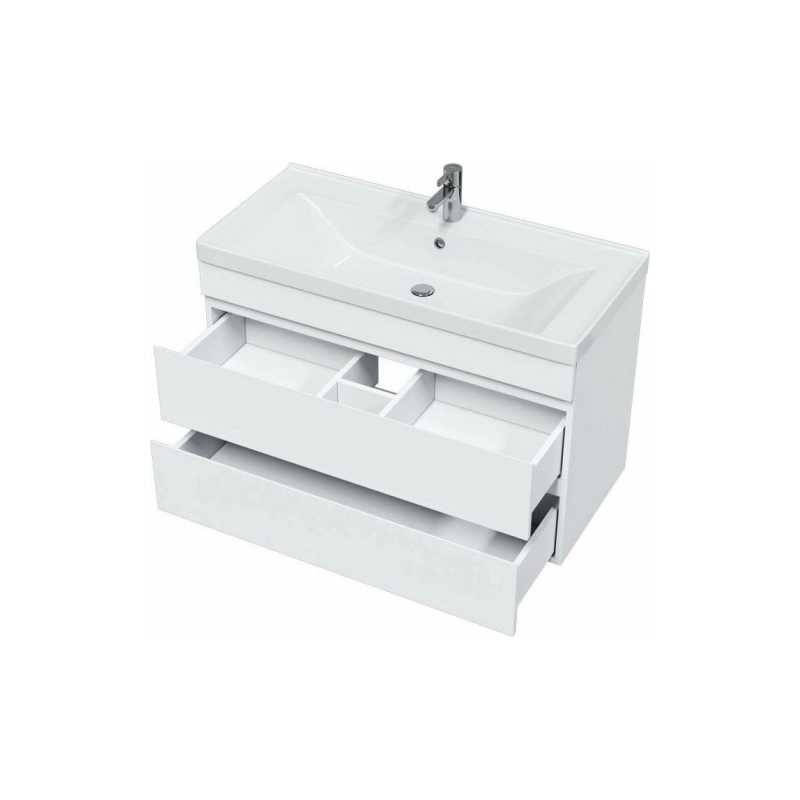 Тумба NEXT 100/2 100х60х47 см, подвесная, с раковиной NEXT 100, белый, УТ000055957