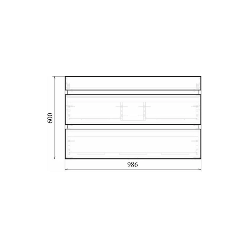 Тумба NEXT 100/2 100х60х47 см, подвесная, с раковиной NEXT 100, белый, УТ000055957