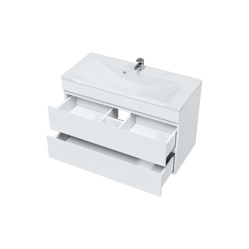 Тумба NEXT 100/2 100х60х47 см, подвесная, с раковиной Premier 100, белый, УТ000054564