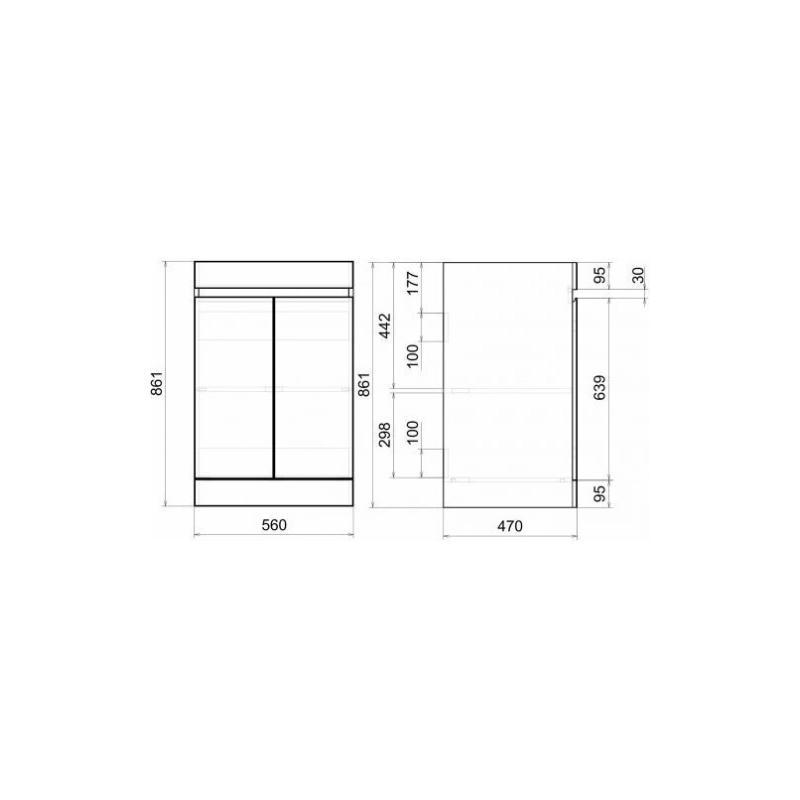 Тумба Next 120 под с/машинку 120х86х50 см с раковиной Fly2 120 левая, белая, УТ000077616