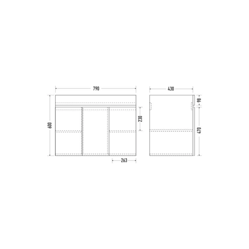 Тумба Next 80 80х60х44 см, подвесная, с раковиной Premier 80, белый, УТ000020465