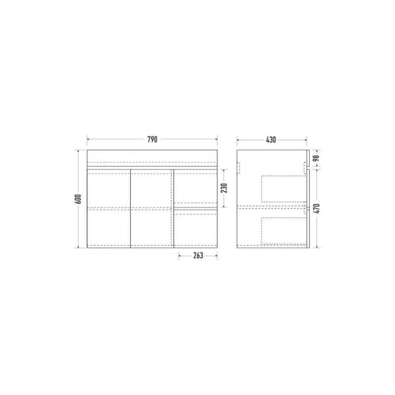 Тумба Next 80/1 80х60х44 см, подвесная, с раковиной Premier 80, белый, УТ000020467
