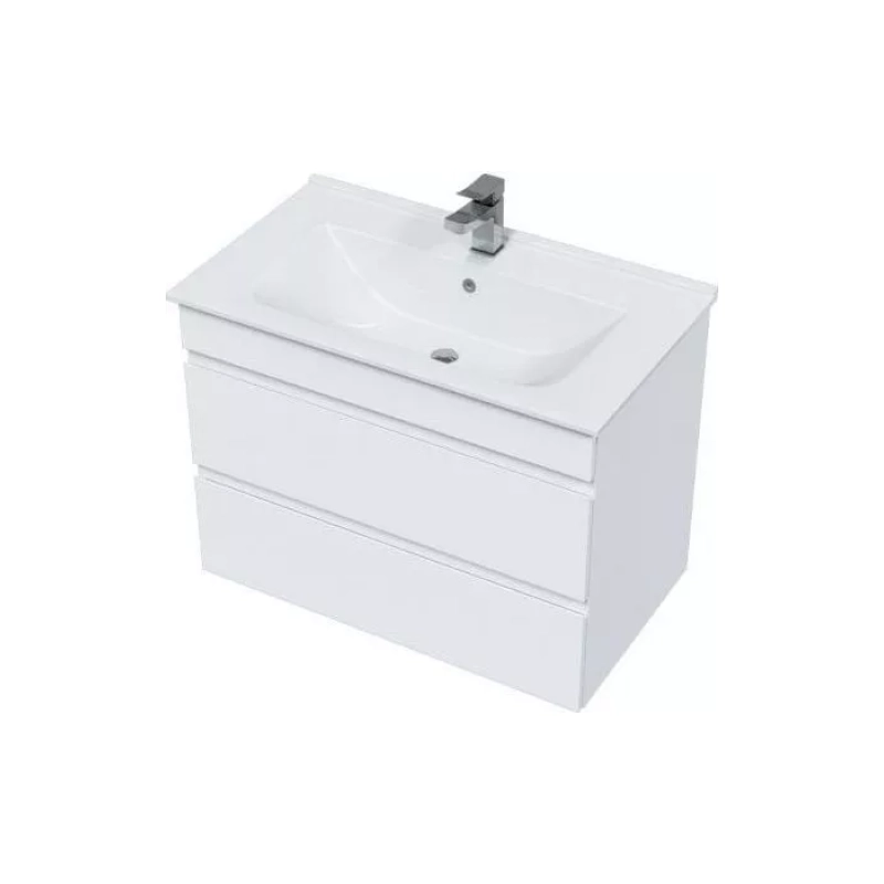 Тумба Next 80/2 80х60х44 см, подвесная, с раковиной More 80, белый, УТ000057258