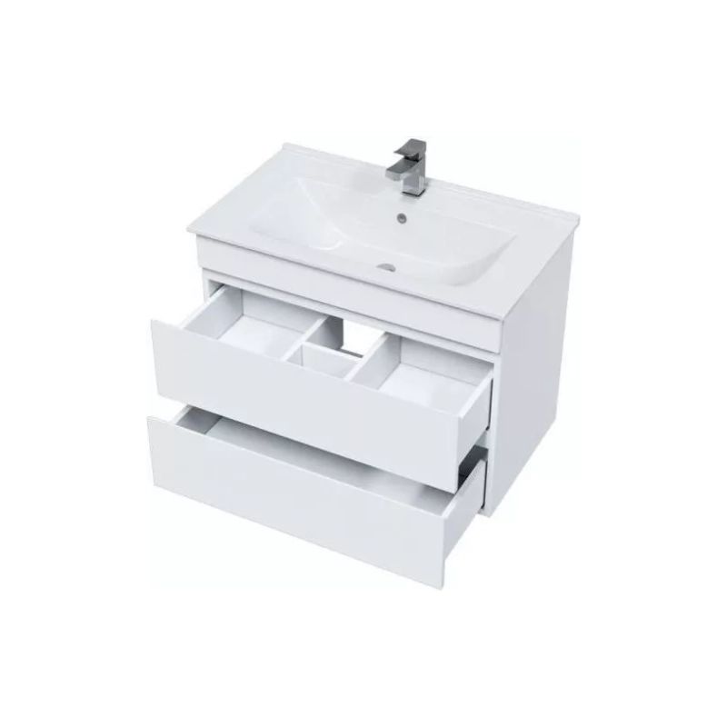 Тумба Next 80/2 80х60х44 см, подвесная, с раковиной More 80, белый, УТ000057258