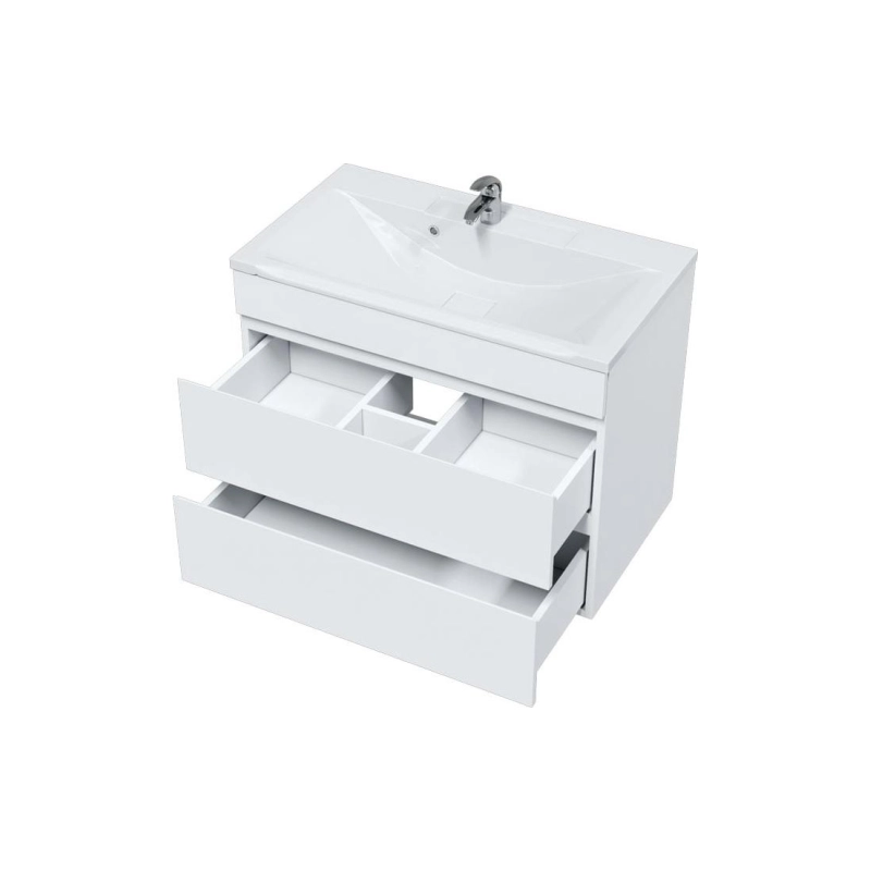 Тумба Next 80/2 80х60х44 см, подвесная, с раковиной Next 80, белый, УТ000053893