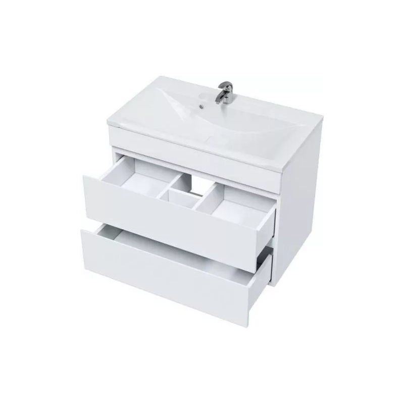 Тумба Next 80/2 80х60х44 см, подвесная, с раковиной Premier 80, белый, УТ000057260