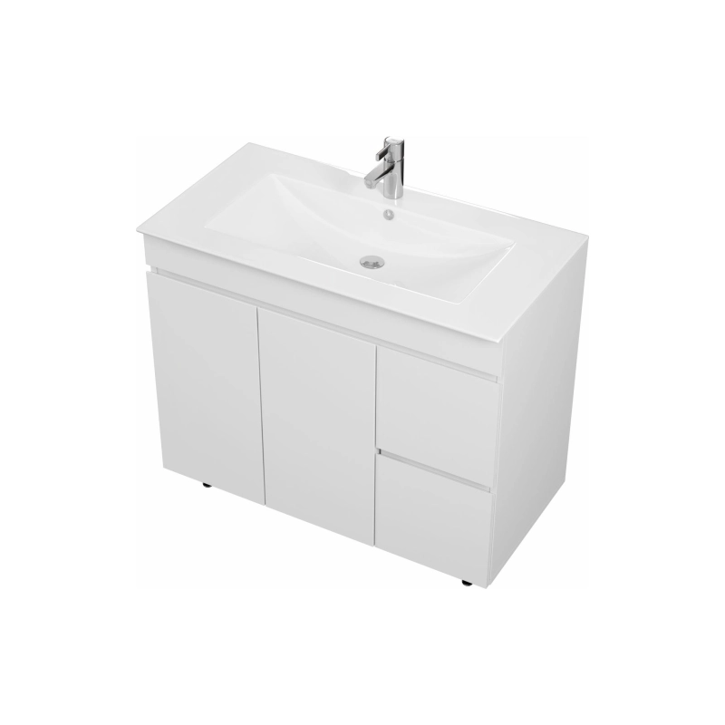 Тумба Next 90 90х70х44 см, напольная, с раковиной Квадро 90, белый, УТ000082468