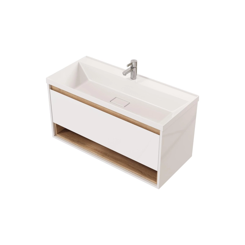 Тумба Scandy 100 100х49х45 см, подвесная, с раковиной Style 100, белый, УТ000080061