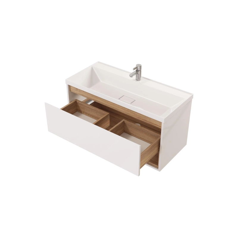 Тумба Scandy 100 100х49х45 см, подвесная, с раковиной Style 100, белый, УТ000080061