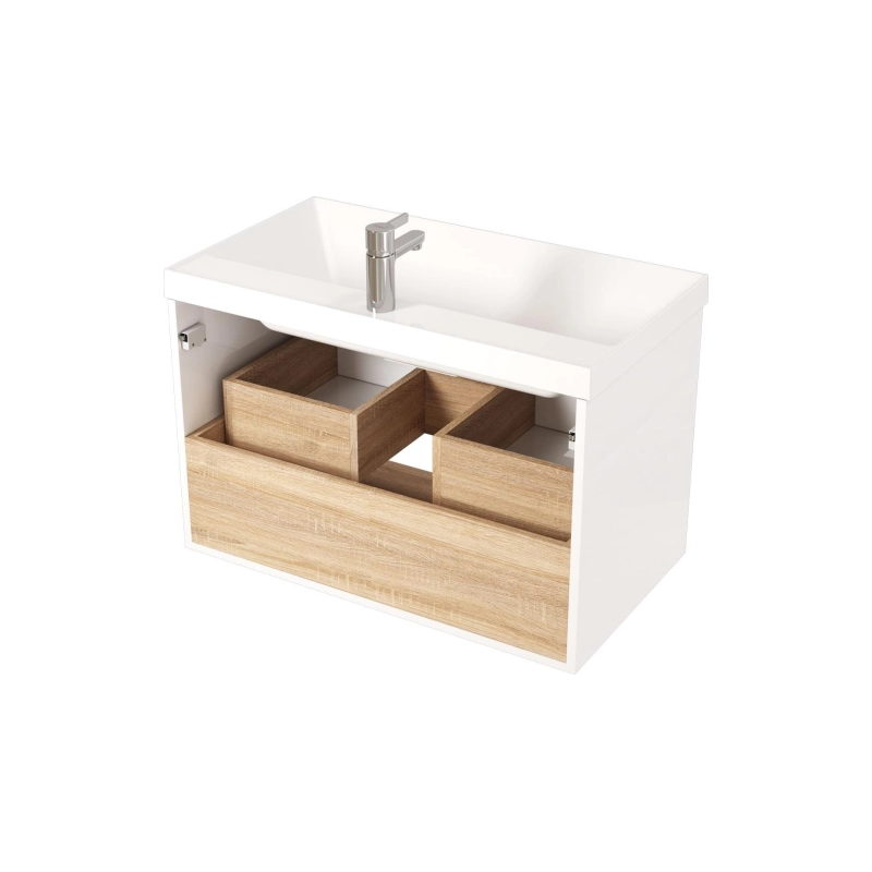 Тумба Scandy 80 80х49х45 см, подвесная, с раковиной Style 80, белый, УТ000075206