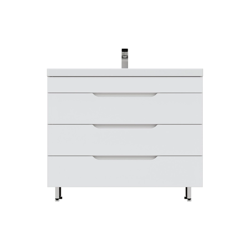 Тумба Soho Quadro 100 100х70х52 см, напольная, с раковиной DEEP 100, белый, УТ000043903