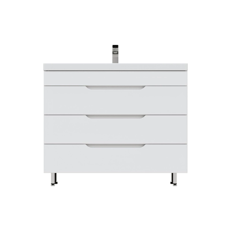 Тумба Soho Quadro 100/2 100х70х52 см, напольная, с раковиной DEEP 100, белый, УТ000080650