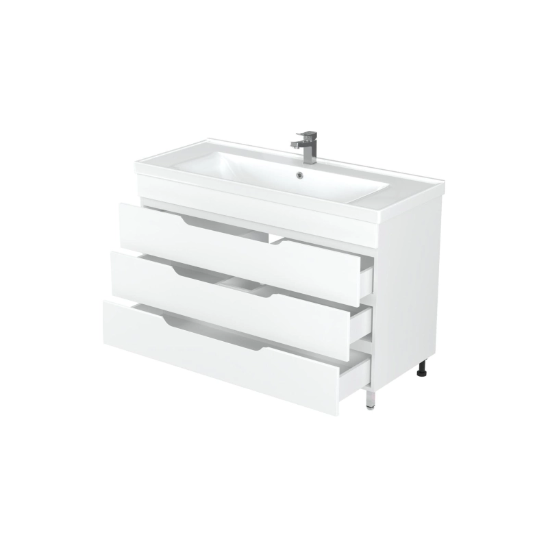 Тумба Soho Quadro 120 120х70х50 см, напольная, с раковиной DEEP 120, белый, УТ000086074