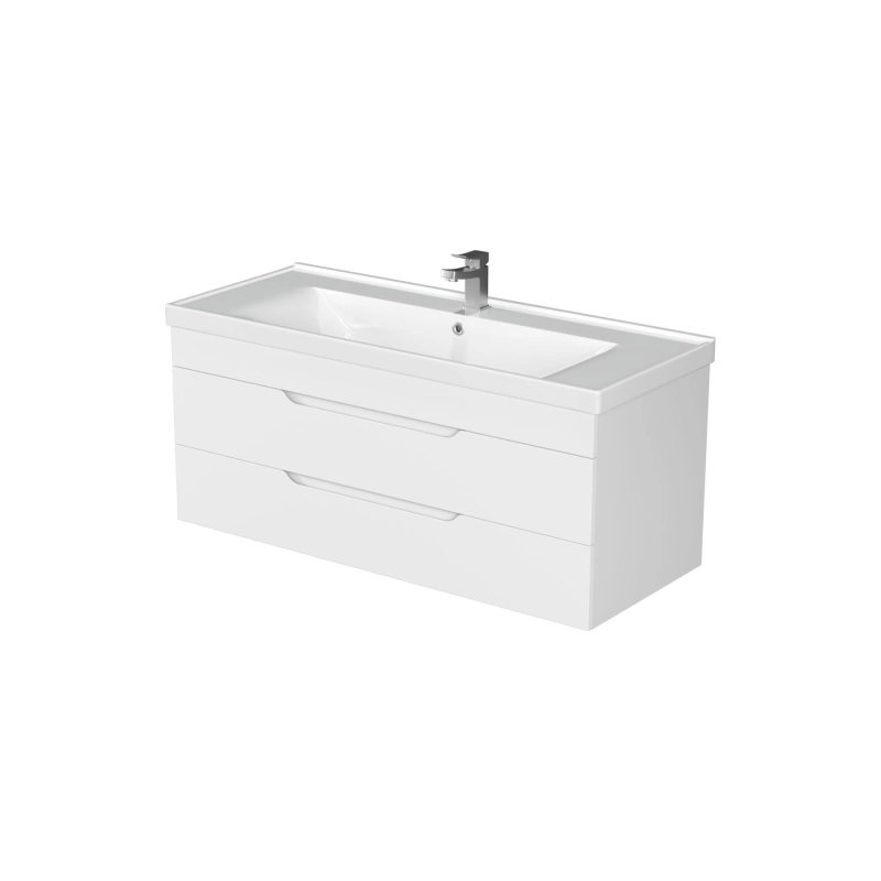 Тумба Soho Quadro 120 100х50х50 см, подвесная, с раковиной DEEP 120, белый, УТ000086075