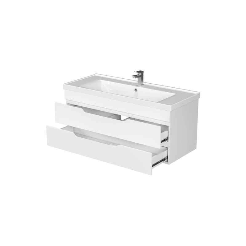 Тумба Soho Quadro 120 100х50х50 см, подвесная, с раковиной DEEP 120, белый, УТ000086075