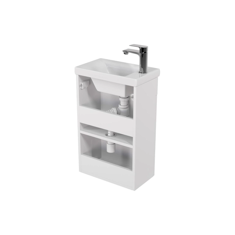 Тумба Soho Quadro 40 40х60х22 см, подвесная, с раковиной Miranda 40, белый, УТ000103291