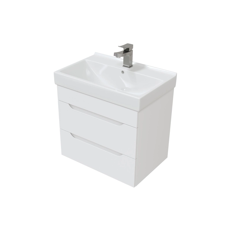 Тумба Soho Quadro 60/2 60х50х38 см, подвесная, с раковиной Fest 60, белый, УТ000057014