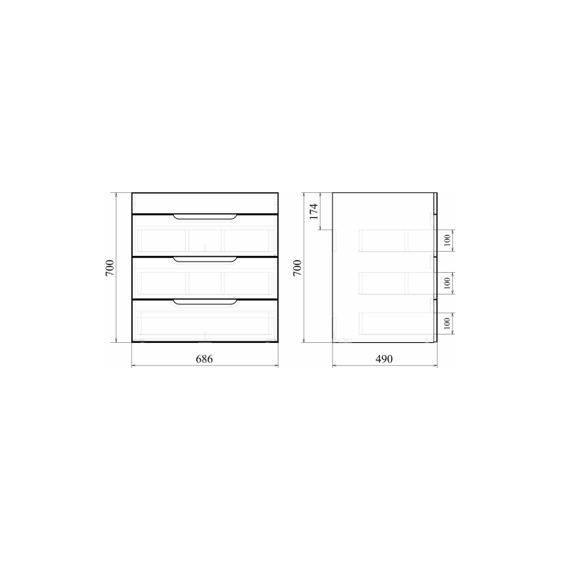 Тумба Soho Quadro 70 70х70х49 см, напольная, с раковиной Deep 70, белый, УТ000085825