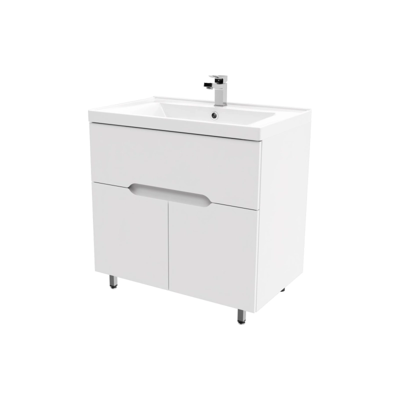 Тумба Soho Quadro Light 80 80х70х50 см, напольная, с раковиной Deep 80, белый, УТ000073636