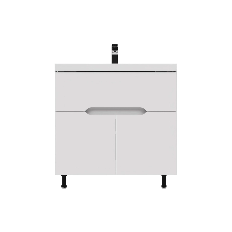 Тумба Soho Quadro Light 80 80х70х50 см, напольная, с раковиной Deep 80, белый, УТ000073636